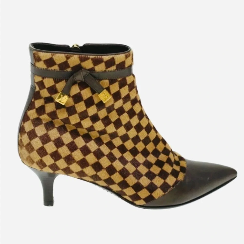 Louis VUITTON Damier Sauvage Heeled Boots - Size 6 - 6.5 - Picture 10 of 14